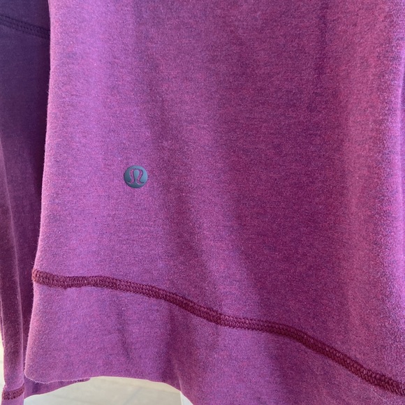 Lululemon Belle Long Sleeve Heathered Red Grape Small Purple Sweatshirt Pleated - Picture 4 of 9